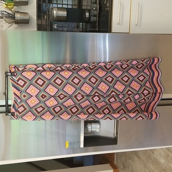 💕TRINA TURK💕 Bay Pant ~ Brookhaven Blocks Satin Georgette Medium NWOT - Picture 9 of 16